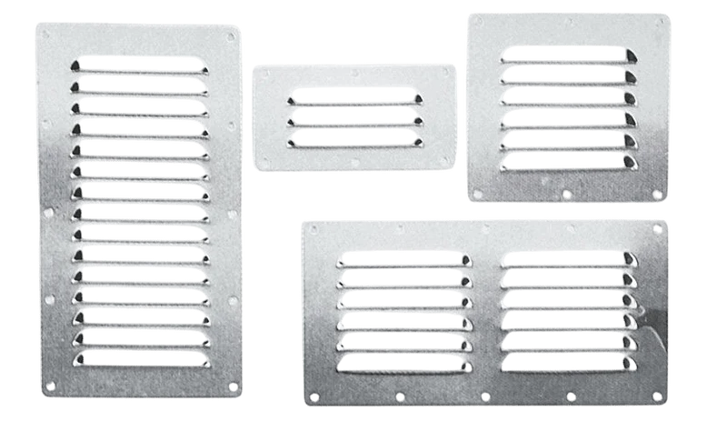 Ventilatierooster rvs 116x127mm
