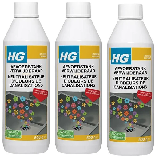 HG Afvoerstankverwijderaar - 3 stuks + gratis KwastenDiscounter handschoenen
