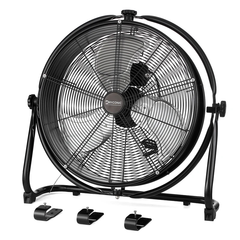 Dryconic 500mm. Professionele Ventilator met Beugel 360 Graden Draaibaar met 3 Snelheden en Ophangsysteem Voor Wandmontage