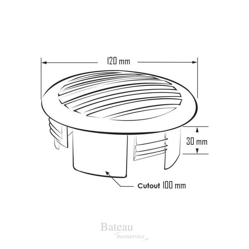 RVS look Ventilatierooster - 120 mm