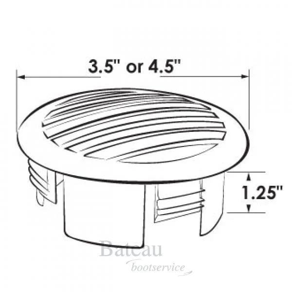 RVS ventilatierooster Ø101 mm met flens – montage
