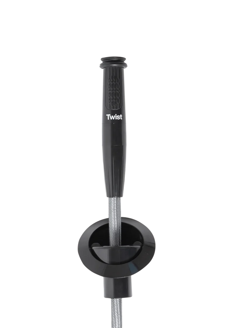 Whale DS2222 Twist MK2 dekdouche zwart koud/warm met slang 2,1m