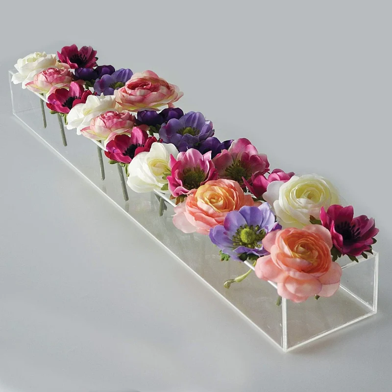 Rosa - Heldere acryl bloemenvaas