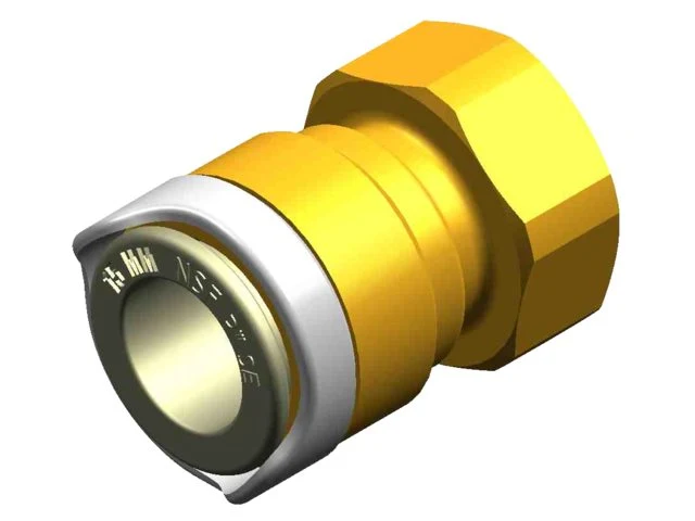 Whale WX1538B Adapter 3/8" BSP 15mm female messing