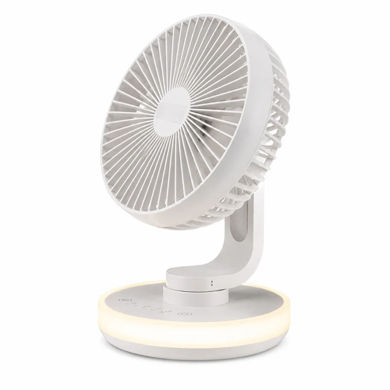 Draadloze ventilator - Oplaadbare Burea вентilator met LED Verlichting