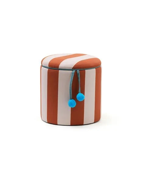 Kid's Concept Poef Cilinder Met Opbergruimte Bruin